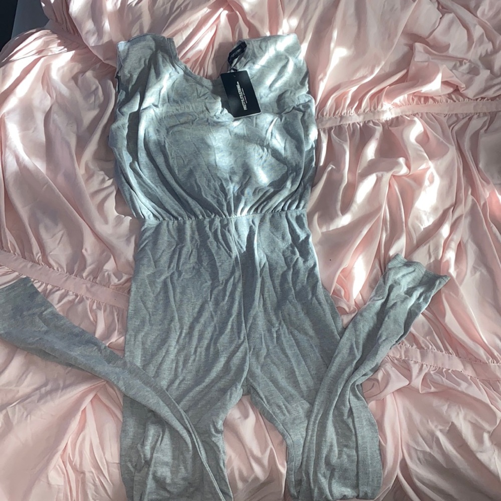 Grey Pants Jumpsuit, Sleeveless